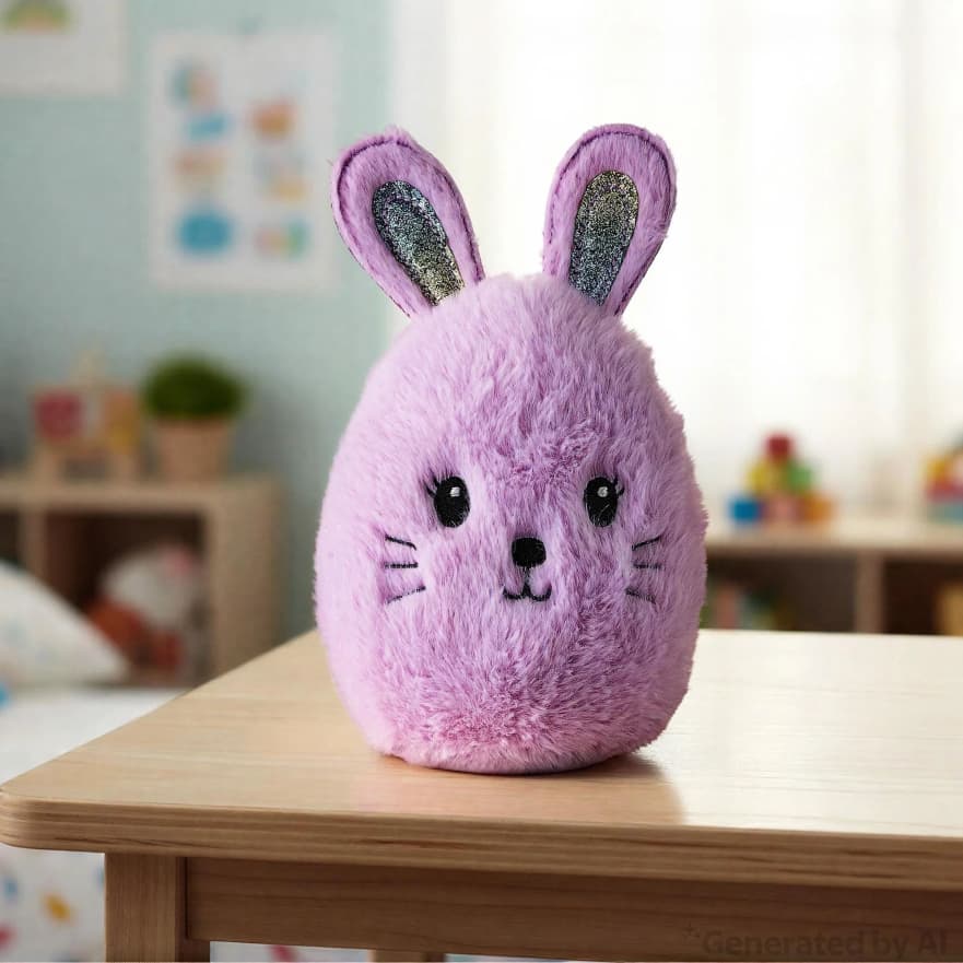 Oval Bunny Plush, Purple, 8", Easter by Way To Celebrate