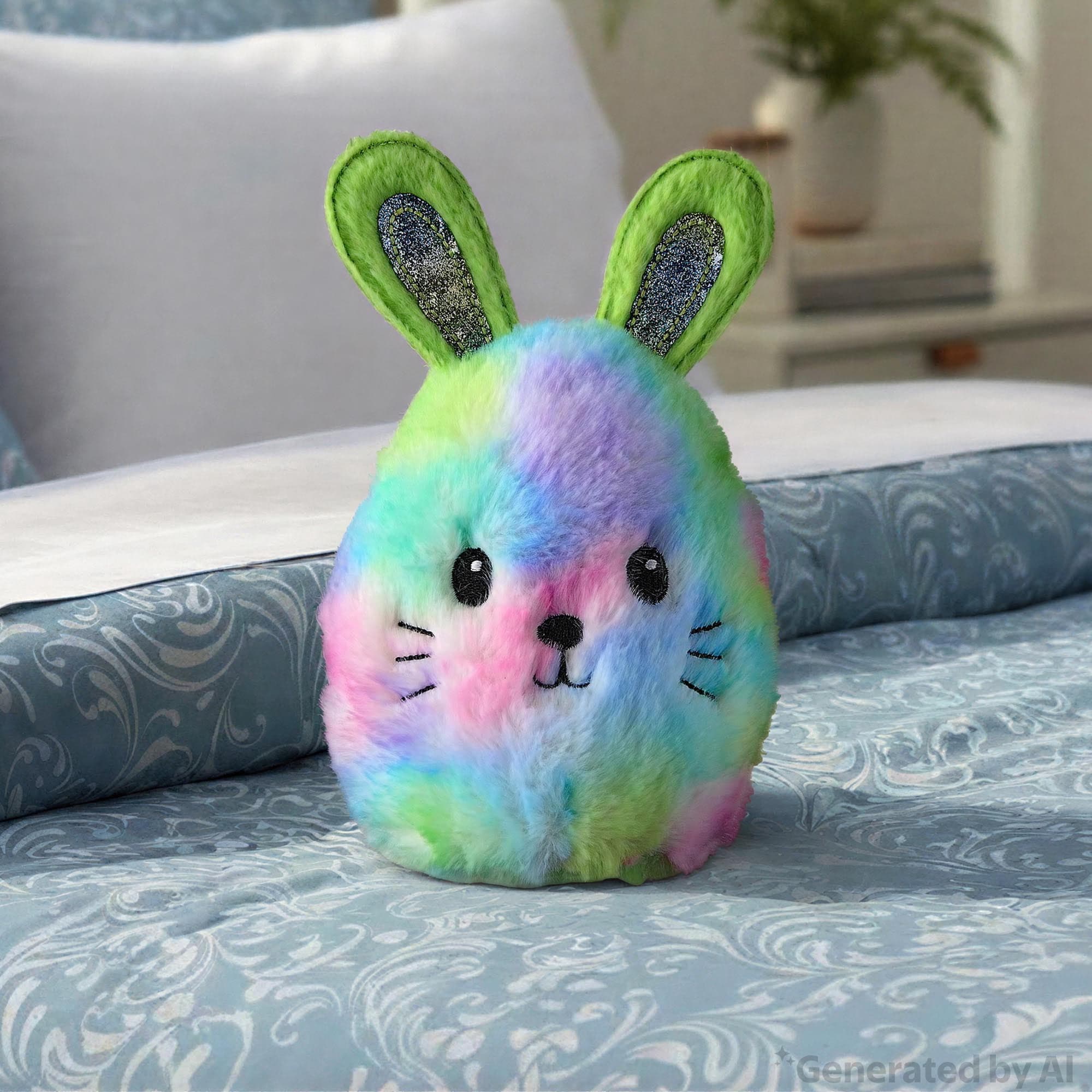 Oval Bunny Plush, Multicolor, 8", Easter by Way To Celebrate