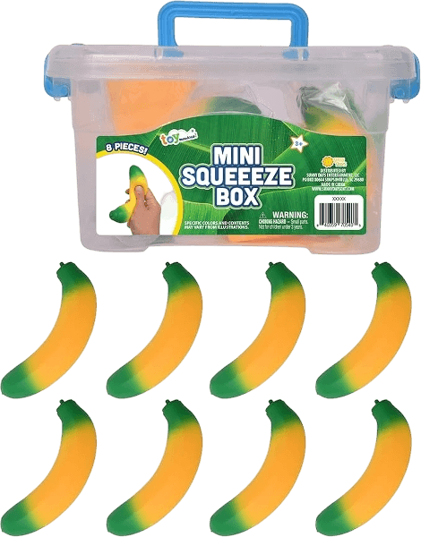 Sunny Days Toymendous Mini 8 Piece Squeezy Banana Box