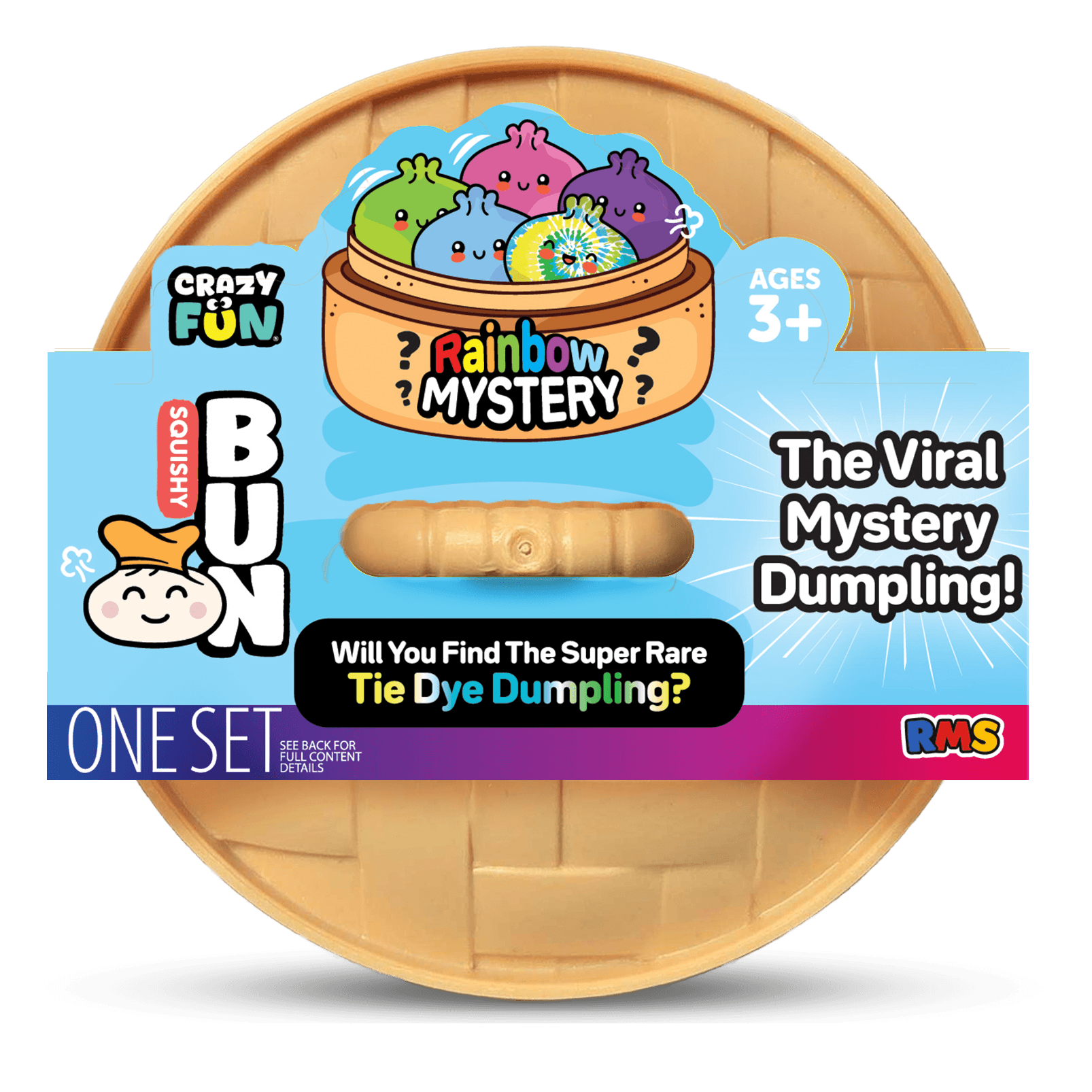 RMS Crazy Fun® Rainbow Mystery Dumpling Tie Dye Edition Squishy Bun Set - Five Below