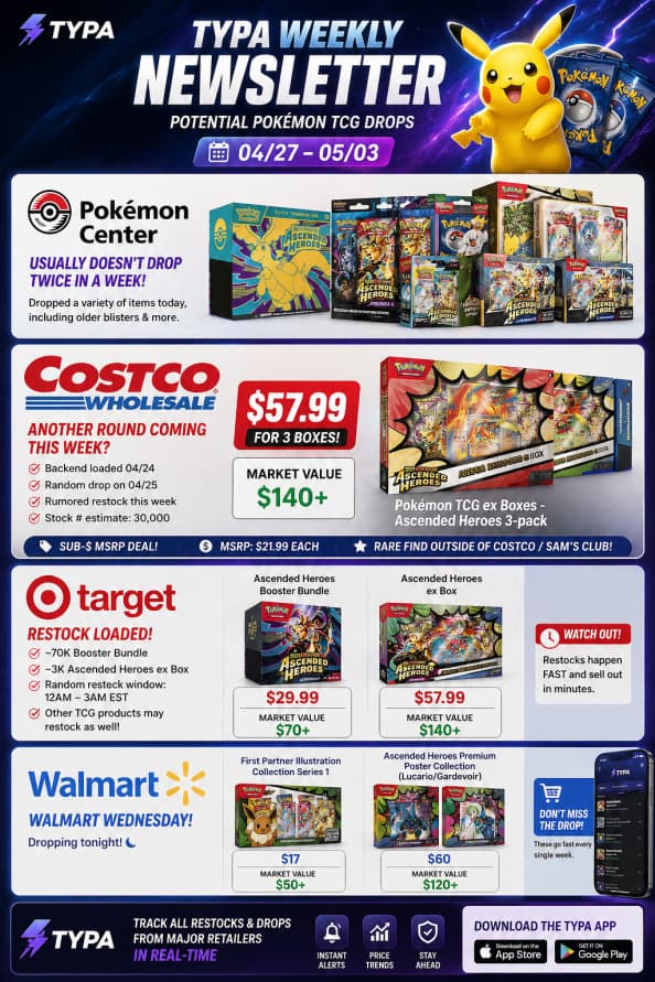 04/27-05/03 📰TYPA Weekly Newsletter - Potential TCG Drops