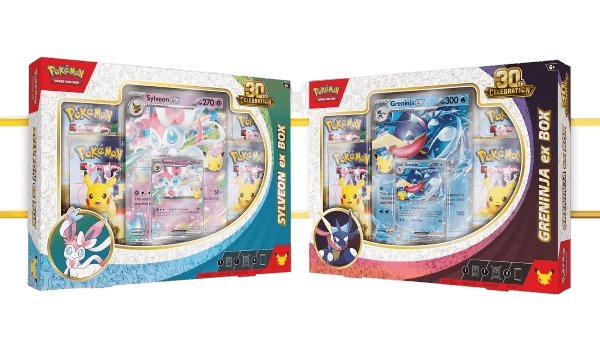 Pokemon TCG: 30th Celebration Pokémon ex Box—Sylveon ex & Greninja ex