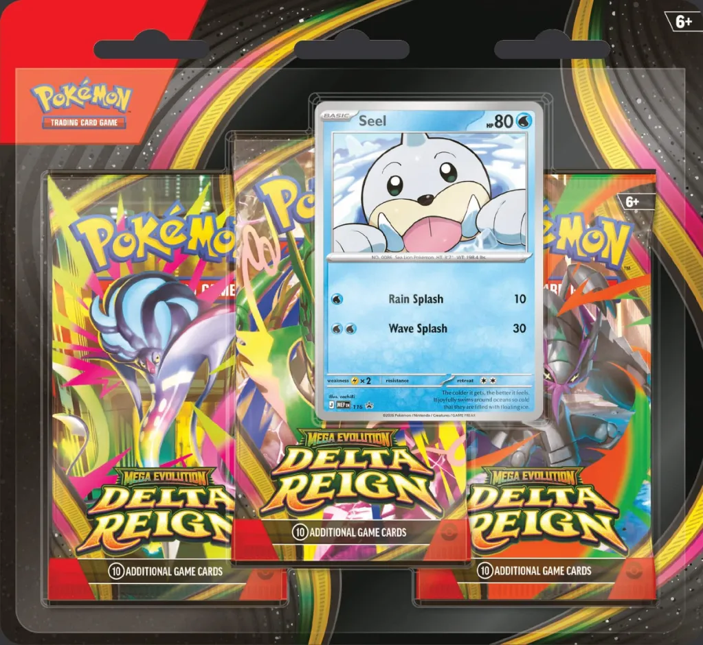 Pokemon TCG: Mega Evolution Delta Reign 3 Blister Booster Packs - Seel