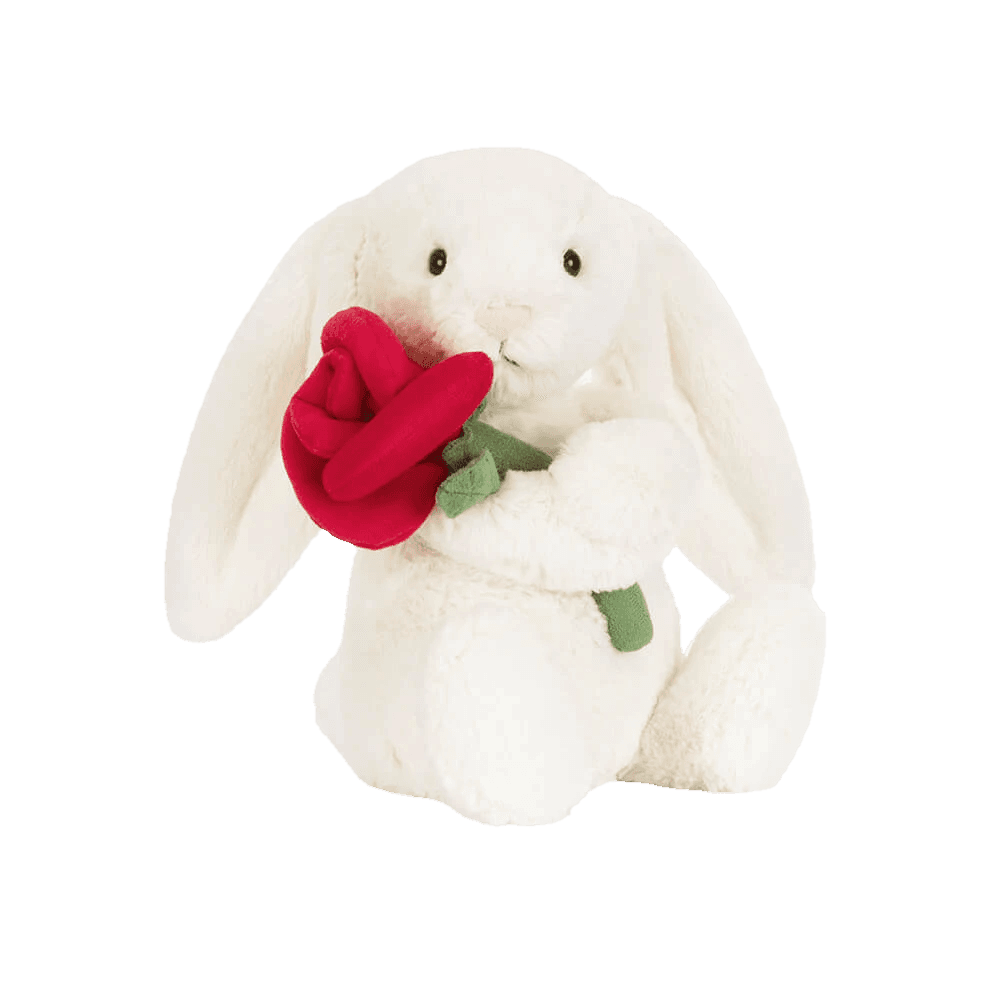 Jellycat Cream Bunny with Rose
