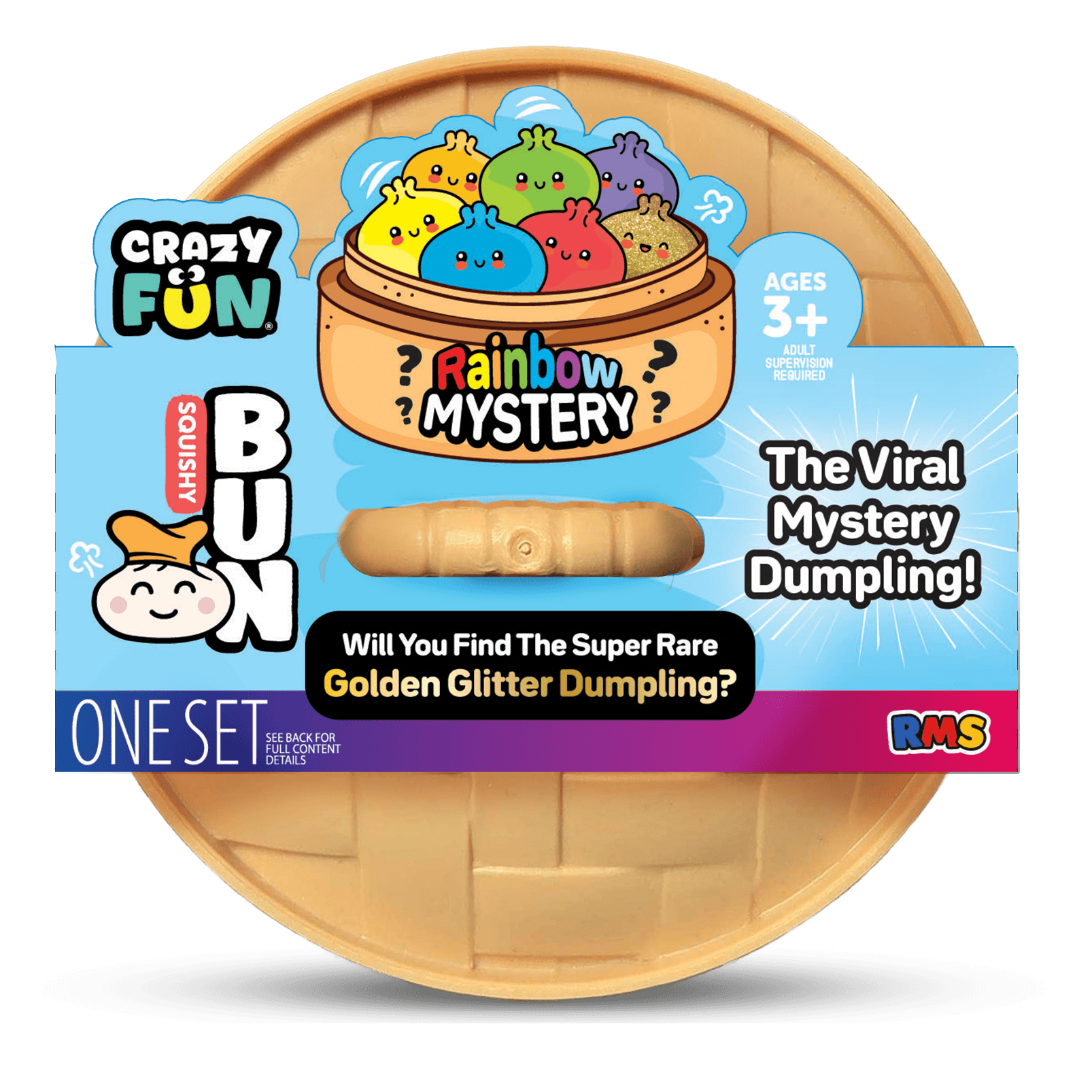 RMS Crazy Fun® The Viral Mystery Dumpling Golden Glitter Edition Squishy Bun Set - Five Below