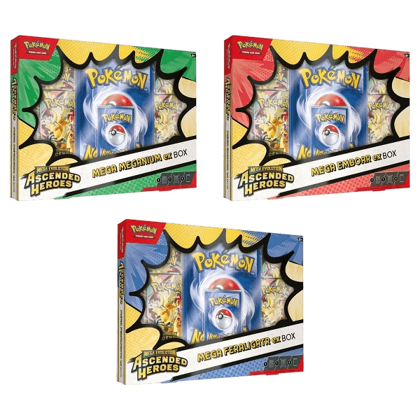 04/24 Pokemon TCG - Mega Evolution Ascended Heroes Mega Meganium/Emboar/Feraligatr ex Box