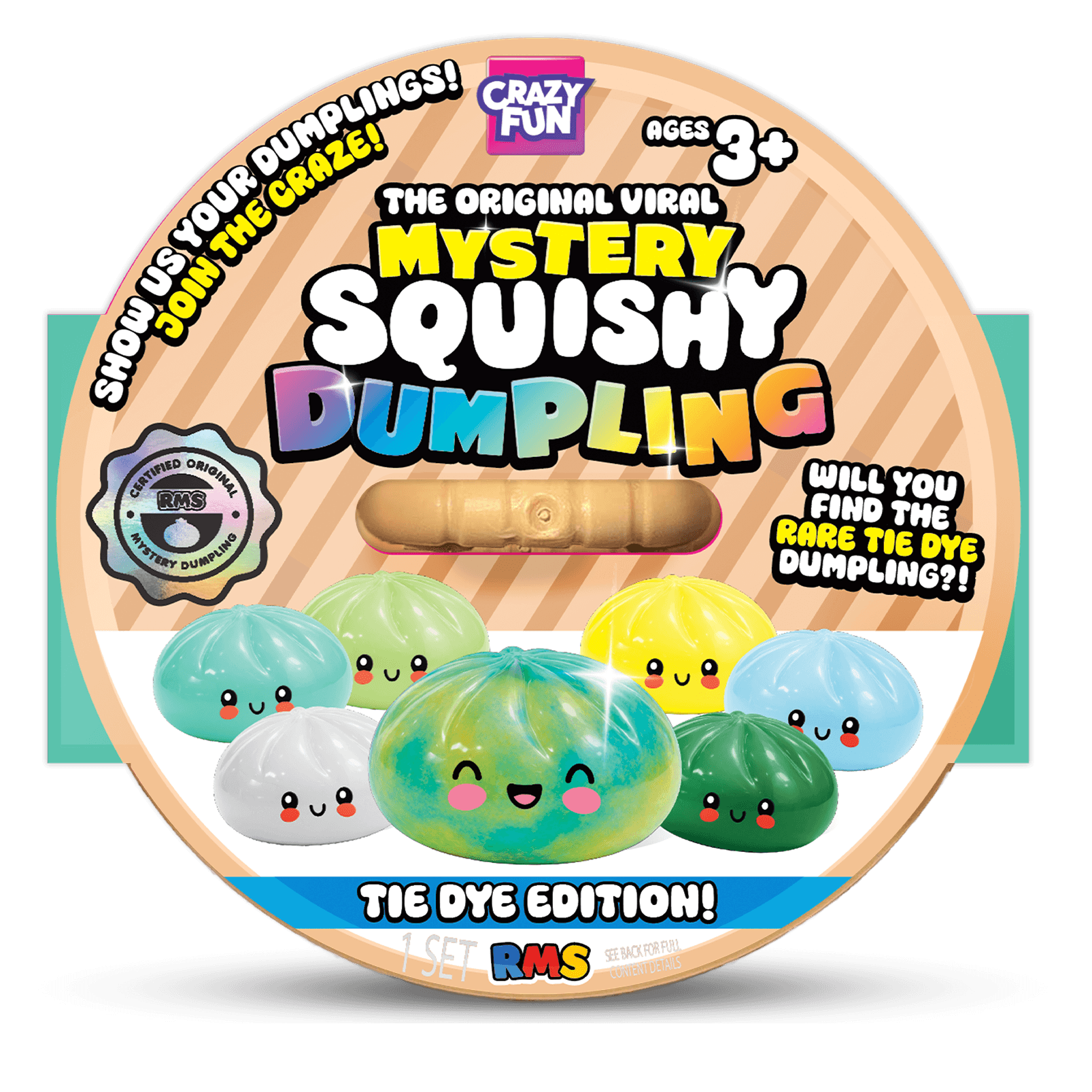RMS Crazy Fun® The Original Viral Mystery Squishy Dumpling Tie Dye Edition - Walmart