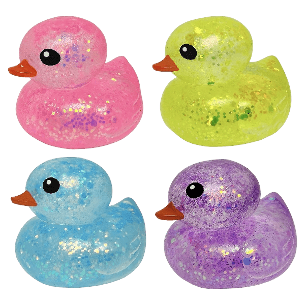 Streamline Glitter Duck Squish Toy - Styles May Vary