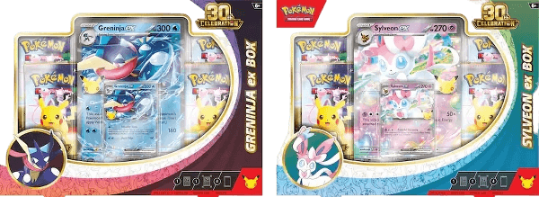 Pokemon TCG: 30th Celebration Pokemon ex Box—Sylveon ex & Greninja ex
